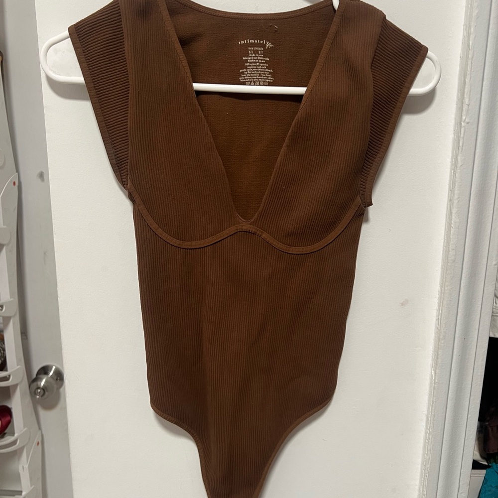 Free People Brown Intimately Bodysuit